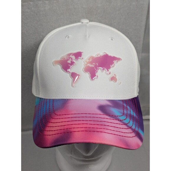 Wanderlust Logo World Globe Map Women's Hat White Baseball Cap Adjustable - Picture 1 of 7